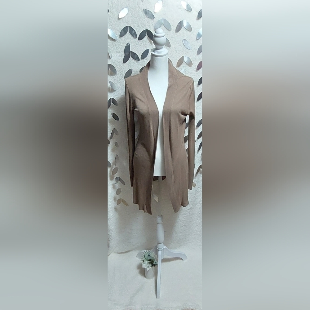 Debut Tan Long Sleeve Cardigan Size M